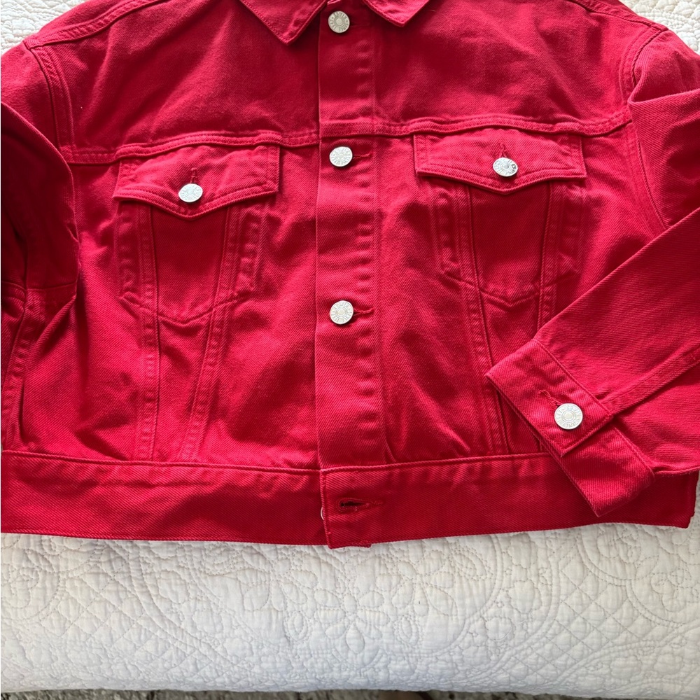 Edwin Red Jean Jacket Classic Style, NWOT
